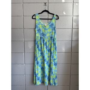 Vintage Jennifer Moore Tropical Floral Midi Tank Dress size M